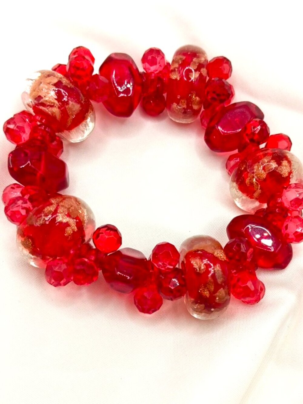 Vtg Reg Glass Foil Braclet